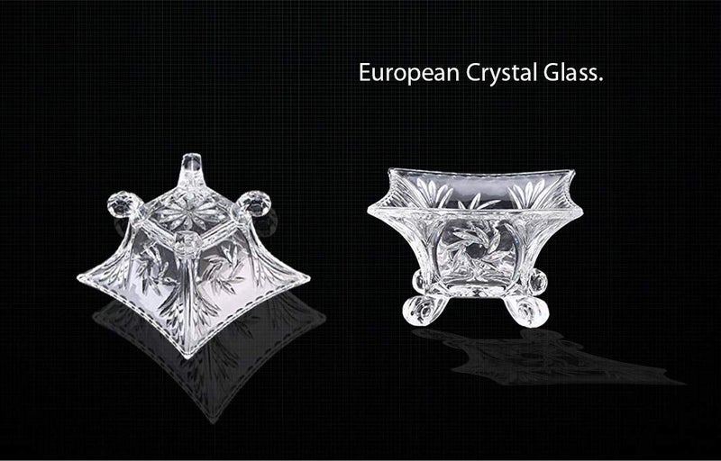 BRUSHFINCH Crystal Clear Square Four Leg iceCream Bowl Pudding Bowl Dessert Bowl Salad Fruit Bowl Glass Bowl for Man and Woman 100 ml Set of 6 - Image 2