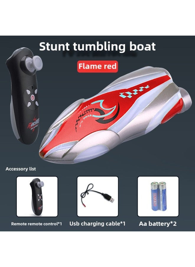 Fishing Special Remote Control Boat Remote Control Submarine Model Mini Black Technology Children's Birthday Gift Boys Electric-Color:Stunt Remote Control Boat [flame Red] Colorful Roll  - Image 1