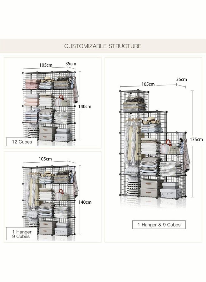 Generic Portable Wardrobe for Hanging Clothes Combination Wardrobe Living Room Display Cabinet Space Saving Modular Cabinets Books Toys Towels Ideal Storage Organizer  - Image 2
