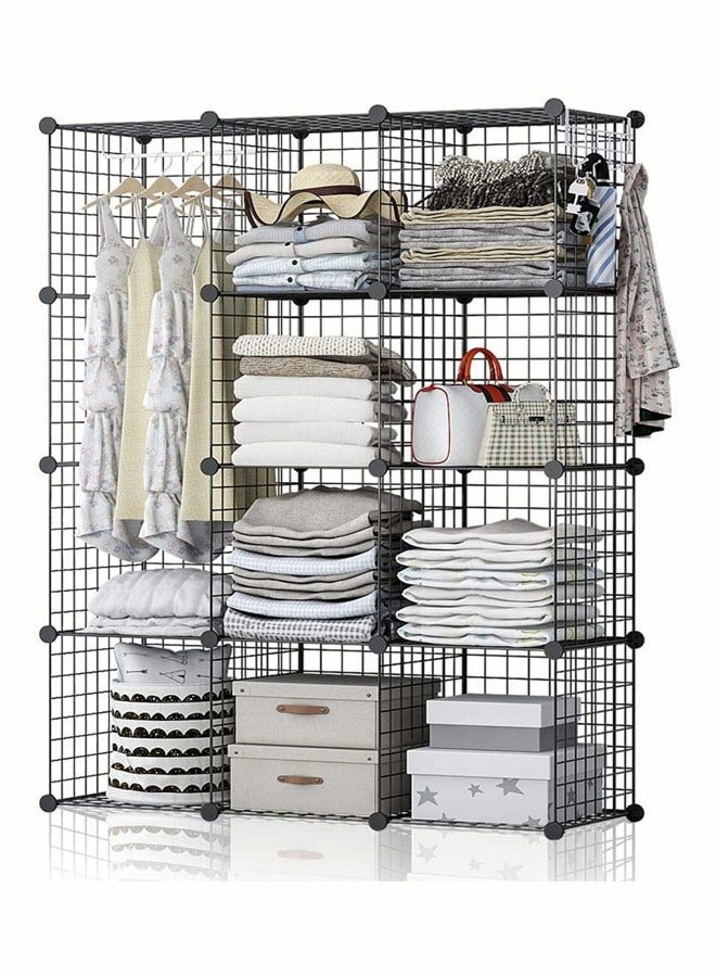 Generic Portable Wardrobe for Hanging Clothes Combination Wardrobe Living Room Display Cabinet Space Saving Modular Cabinets Books Toys Towels Ideal Storage Organizer  - Image 3