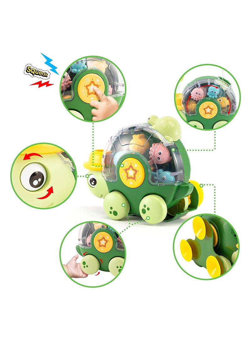 SYOSI Bath Toys for Toddlers 18 Months+ Turtle Bath Toy for Baby 2 3 Years Old Bathtub Water Toy for Infant Girl Boy with Waterwheel 3 Strong Suction Cups Baby Car Toy - Image 3