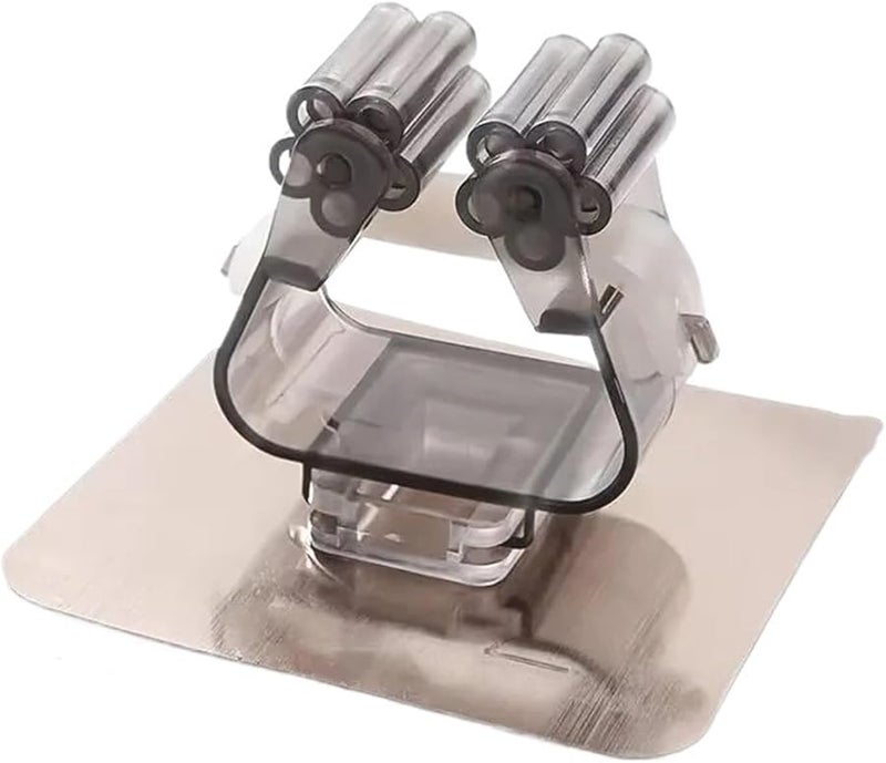 Black 10 Pcs Wall Mounted Mop Broom Holder Multi Purpose Waterproof Hooks Organizer - Image 1