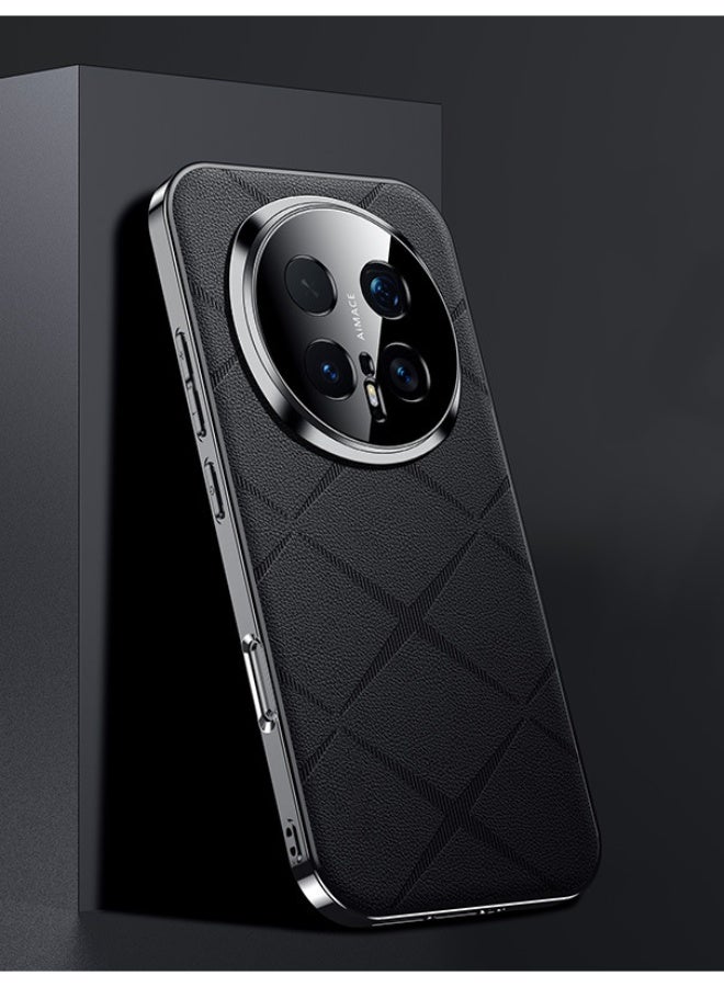 عام غطاء متوافق مع هونر ماجيك 8 برو، حافظة جلد فاخرة عادية مع إطار مطلي، حماية لعدسة الكاميرا، مقاوم للبصمات والسقوط، غطاء واقي مع إطار مقاوم للصدمات. - Image 1