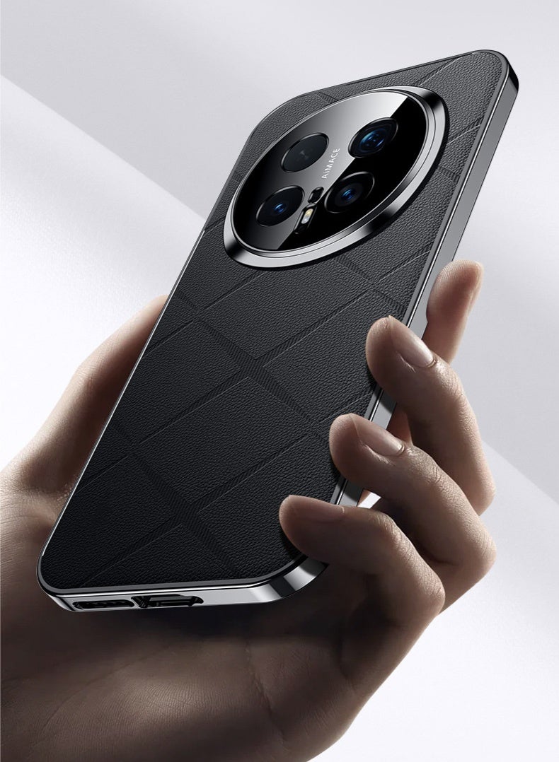 عام غطاء متوافق مع هونر ماجيك 8 برو، حافظة جلد فاخرة عادية مع إطار مطلي، حماية لعدسة الكاميرا، مقاوم للبصمات والسقوط، غطاء واقي مع إطار مقاوم للصدمات. - Image 2