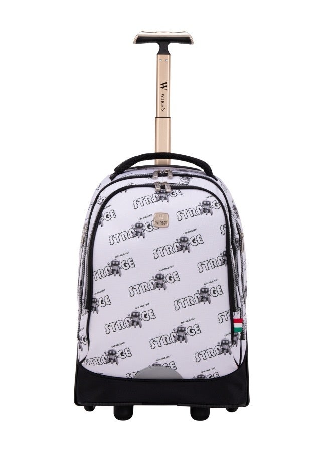 Wires 3 Piece Kids School Trolley Bag laptop compartment Big Wheels With Lunch bag & Pencil Case - Image 2