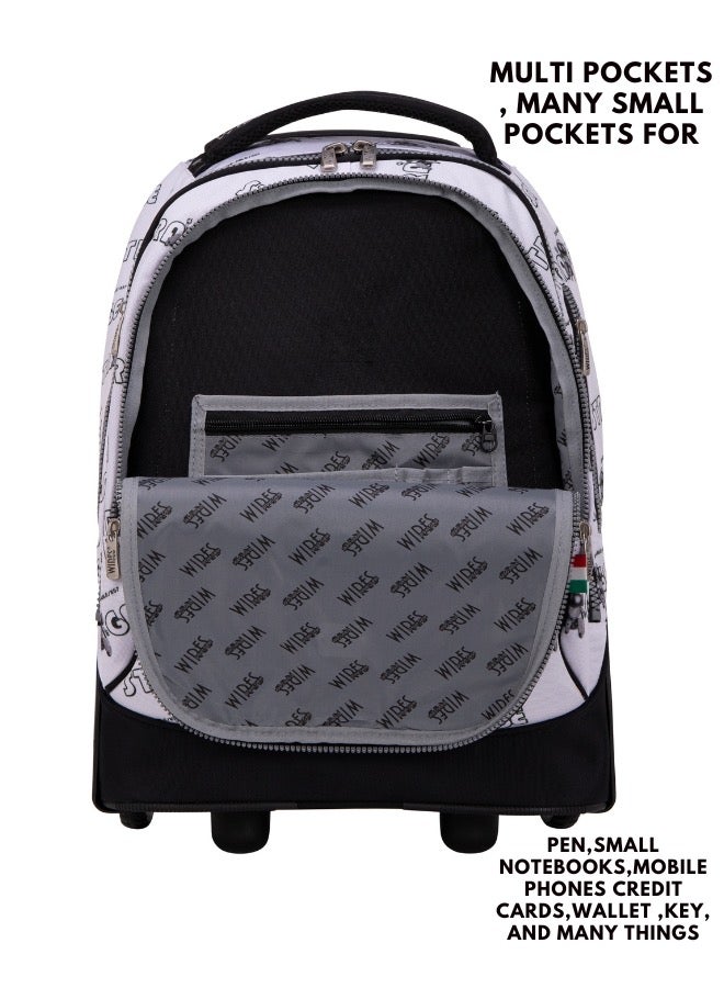 Wires 3 Piece Kids School Trolley Bag laptop compartment Big Wheels With Lunch bag & Pencil Case - Image 3