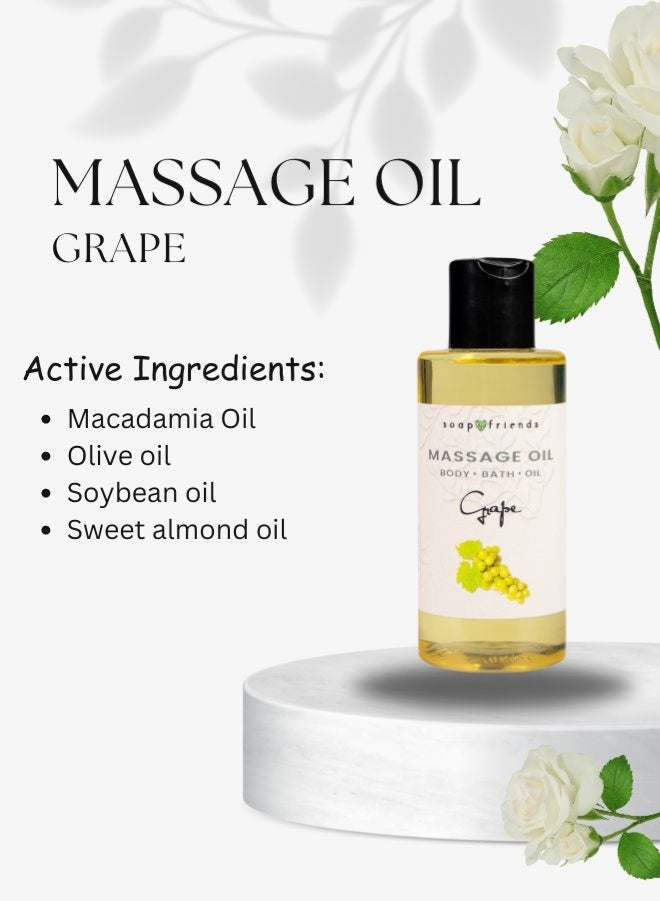 الصابون والأصدقاء زيت الجسم والتدليك الطبيعي برائحة العنب من سوب آند فريندز - غني بمضادات الأكسدة للعناية بالبشرة - 150 مل - Image 5