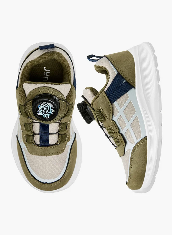 جونيورز Panelled Sneakers with Rotating Buckle Closure