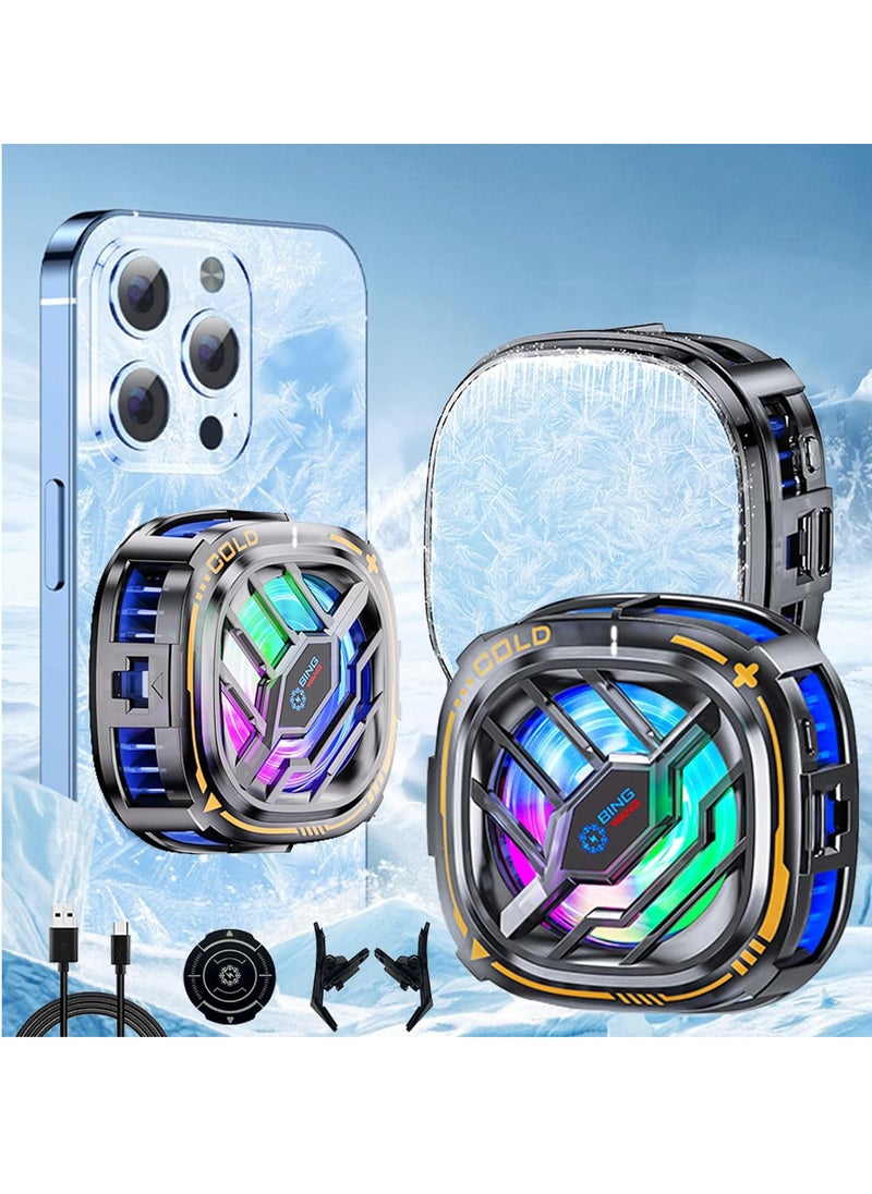 Generic Magnetic Cell Phone Cooler, RGB Phone Cooling Fan Portable Lightweight Mobile Phone Cooling Fan, Phone Radiator for Mobile Gaming  - Image 1
