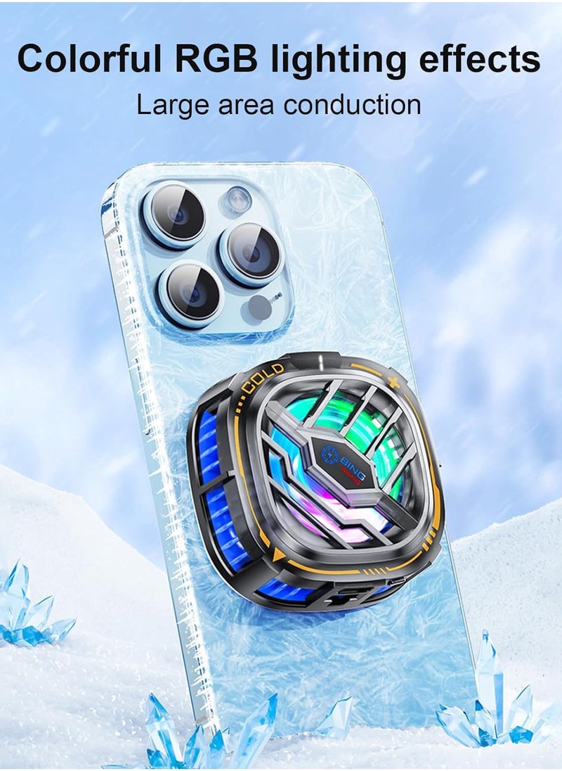 Generic Magnetic Cell Phone Cooler, RGB Phone Cooling Fan Portable Lightweight Mobile Phone Cooling Fan, Phone Radiator for Mobile Gaming  - Image 2