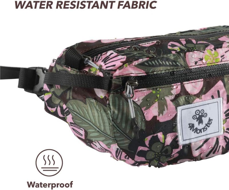4Monster Hiking Waist Packs Portable,Water Resistant Fanny Bag with Adjustable Strap,Lightweight Crossbody Chest Bag Slim Bag - Image 4