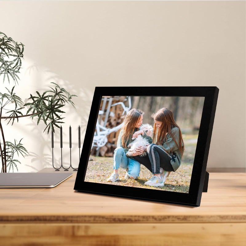 Frametory, 8.5x11 Picture Frame with Glass, Tabletop & Wall Horizontal or Vertical Display, 8 1/2 x 11 Photo Frame for Diploma, Documents (Black, 1-Pack) - Image 2