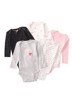 RedMapleTEK 5-Piece Set Of pure Cotton Jumpsuits For Infants And Young Children, Short-Sleeved Crawling Clothes  - Image 1