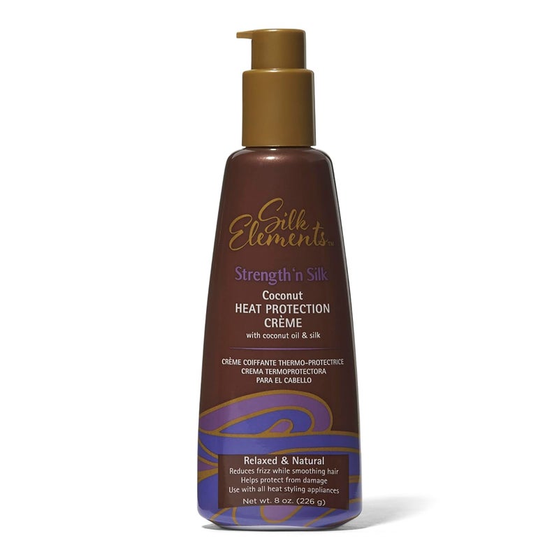 Silk Elements Heat Protection Creme AntiFrizz Smoothing Coconut Oil and Silk Relaxed or Natural Hair