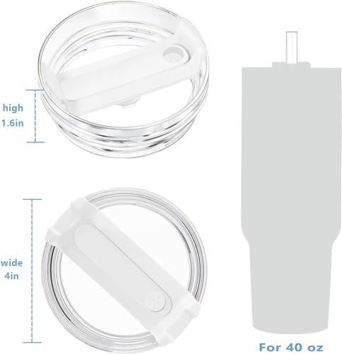 Rimoleur Replacement 40 oz Tumbler Lid Compatible with Stanley Cup, Dustproof Spill Proof Splash Resistant Tumbler Covers Fit for Stanley Tumbler and More Coffee Mugs,Pack of 1 (White) - Image 3
