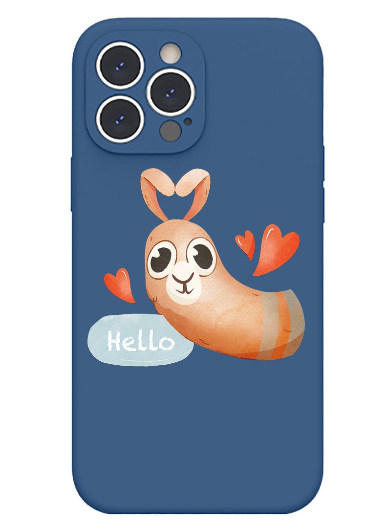 Theodor غطاء سليم واقي من السيليكون السائل مع حماية كاملة للجسم ضد الخدوش والصدمات لجهاز آيفون 13 برو أزرق - مرحبًا بالربيع - Image 1