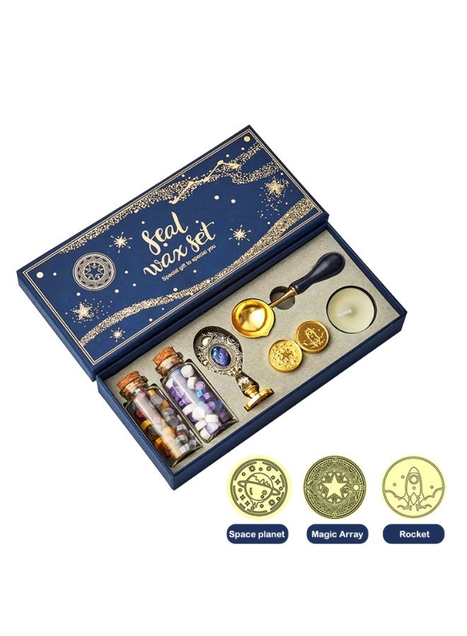Wax Seal Stamp Kit with Gift Box - 3 Stamps, Wax Beads, Metallic Pen & Envelope for Gift Decoration DIY - Image 5