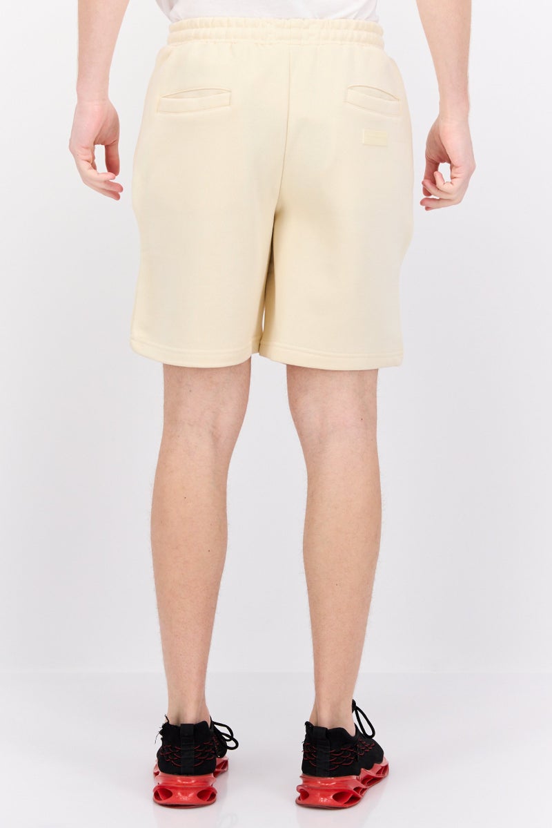 Blank Essentials Men Brand Logo Basic Shorts, Beige - Image 3