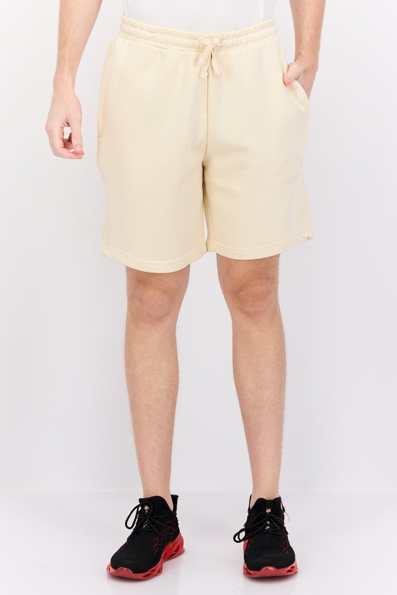 Blank Essentials Men Brand Logo Basic Shorts, Beige - Image 1