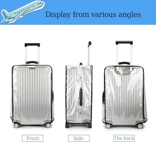 Wsstacxy 3-Pieces Luggage Cover Protectors Clear PVC Suitcase Cover Set Suitcase Covers Transparent Waterproof Suitcase Sleeve for 20-24-28inch Luggage (20 24 28Inch) - Image 4