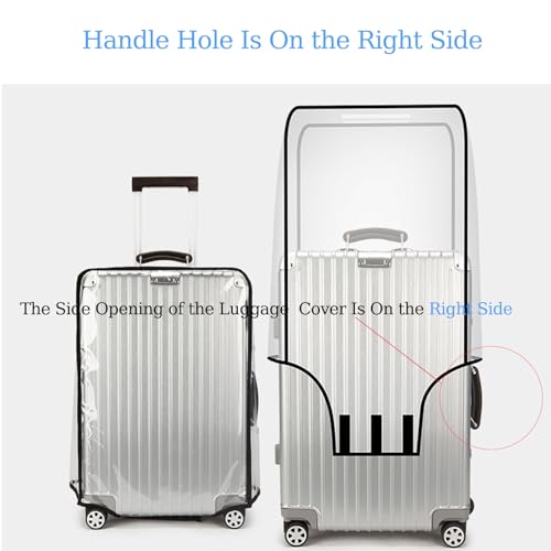 Wsstacxy 3-Pieces Luggage Cover Protectors Clear PVC Suitcase Cover Set Suitcase Covers Transparent Waterproof Suitcase Sleeve for 20-24-28inch Luggage (20 24 28Inch) - Image 3