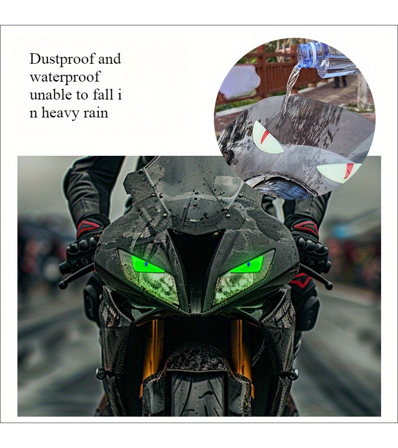 3D Ellipse Red Luminous Car Motorcycle Decorative Front Sticker Decal - Image 3