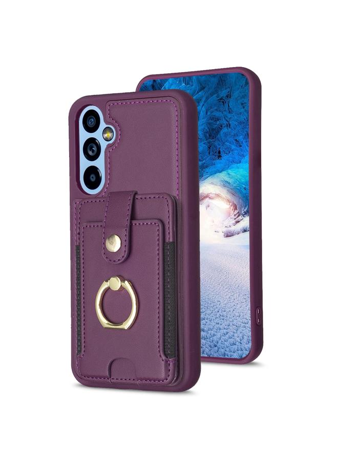 اس-توب جراب لهاتف Samsung Galaxy A34 BF27 مزود بحلقة معدنية وحقيبة بطاقات - Image 1