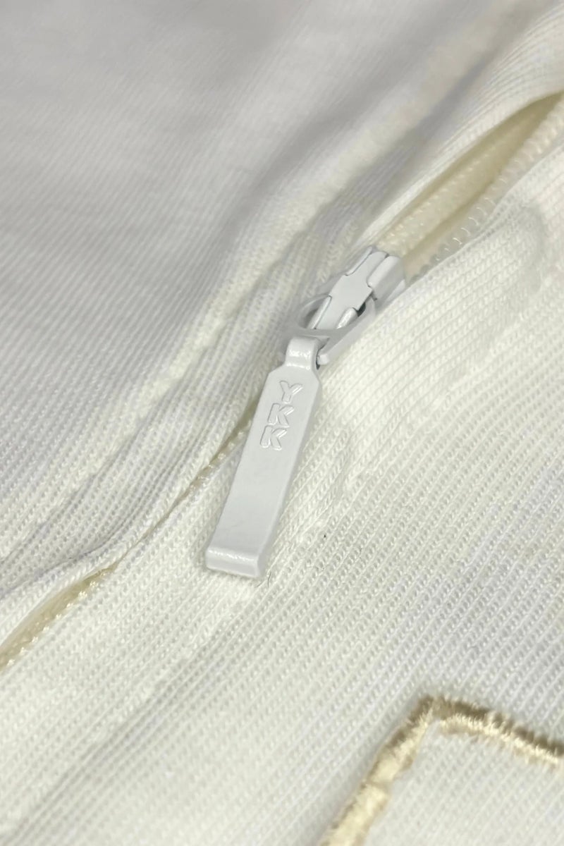 CrocoDodo Baby Boys Cotton Footless Onesie – White with "Little Croco" Design - Image 2