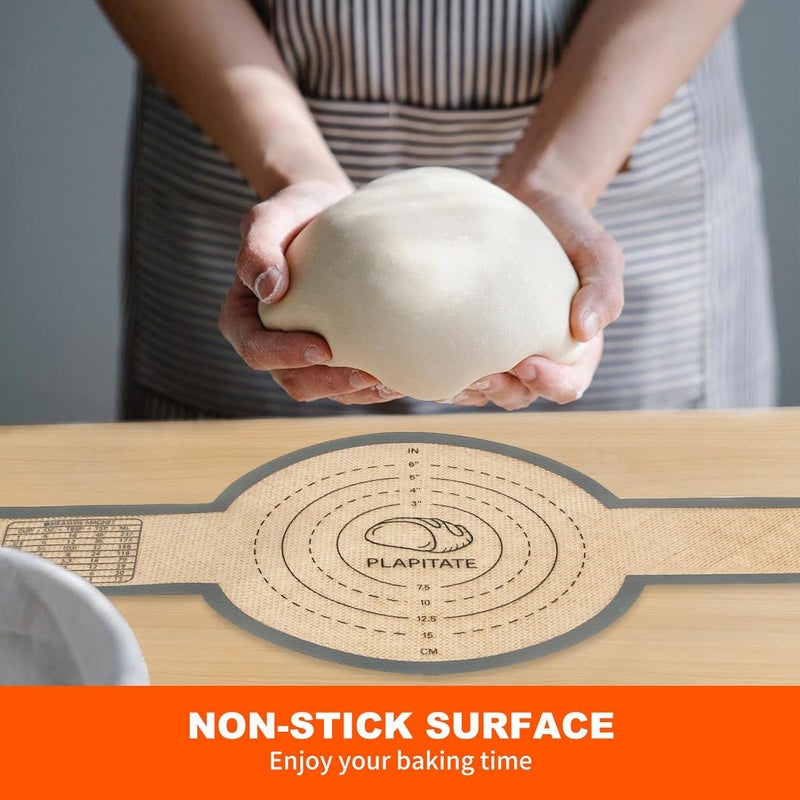 PLAPITATE Silicone Bread Sling for Dutch Oven Liners, Non Stick 2 PCS, Easy Clean Reusable Silicone Bread Baking Mat with Long Handles, Easy to Transfer Sourdough Bread, Round - Image 4