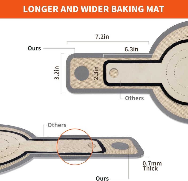 PLAPITATE Silicone Bread Sling for Dutch Oven Liners, Non Stick 2 PCS, Easy Clean Reusable Silicone Bread Baking Mat with Long Handles, Easy to Transfer Sourdough Bread, Round - Image 2
