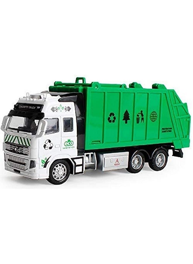 Invite Enterprise Kids Diecast Metal City Sanitation Garbage Truck - Friction Powered With Top Open Dumper - 1:16 Scale Lifter - Image 1