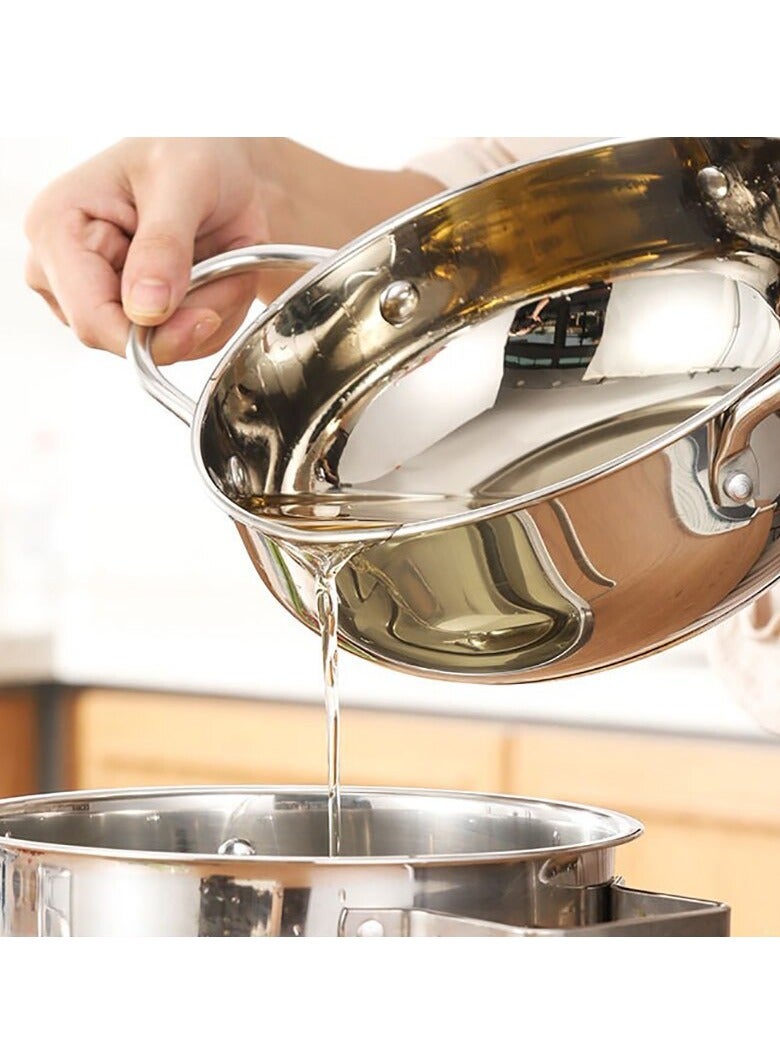 AROAQ مقلاة تيمبورا العميقة، وعاء قلي تيمبورا من الفولاذ المقاوم للصدأ مع ميزان حرارة وغطاء رف تنقيط الزيت، وعاء صغير لتصفية الزيت لتوفير الزيت للاستخدام المنزلي، (3.2 لتر) - Image 3