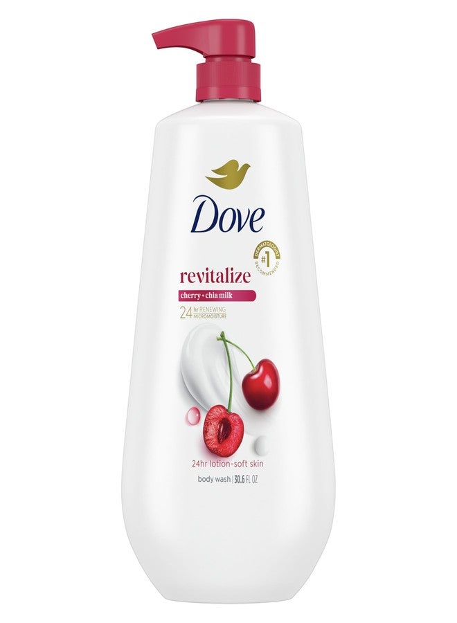 Dove Body Wash with Pump Revitalizante Cherry & Chia Milk, for Renewed, Healthy Looking Skin, Moisturizing Gentle Skin Cleanser with 24hr Renewing MicroMoisture, 30.6 oz - Image 1