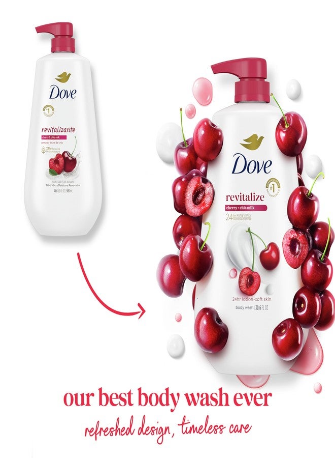 Dove Body Wash with Pump Revitalizante Cherry & Chia Milk, for Renewed, Healthy Looking Skin, Moisturizing Gentle Skin Cleanser with 24hr Renewing MicroMoisture, 30.6 oz - Image 3