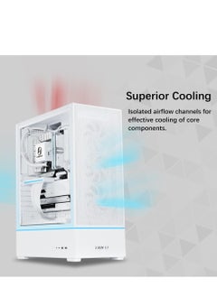 LIAN LI SUP01 Small Tower ATX Case, Stand Up Platform Design, Front GPU Mount, Pre Installed 3 X 120mm PWM & PCIe 4.0 Riser Cables, 3 Side Mesh Panels, Dual ARGB Strip Lights  - Image 2