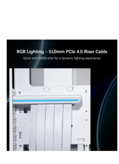 LIAN LI SUP01 Small Tower ATX Case, Stand Up Platform Design, Front GPU Mount, Pre Installed 3 X 120mm PWM & PCIe 4.0 Riser Cables, 3 Side Mesh Panels, Dual ARGB Strip Lights  - Image 5