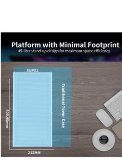 LIAN LI SUP01 Small Tower ATX Case, Stand Up Platform Design, Front GPU Mount, Pre Installed 3 X 120mm PWM & PCIe 4.0 Riser Cables, 3 Side Mesh Panels, Dual ARGB Strip Lights  - Image 3
