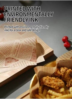 Beirui 100 Sheets of baking paper, Greaseproof paper for food packaging, Grease proof paper, Sandwich wrappers, Hamburger wrappers for picnics, baking, plate liners, air fryer paper  - Image 2