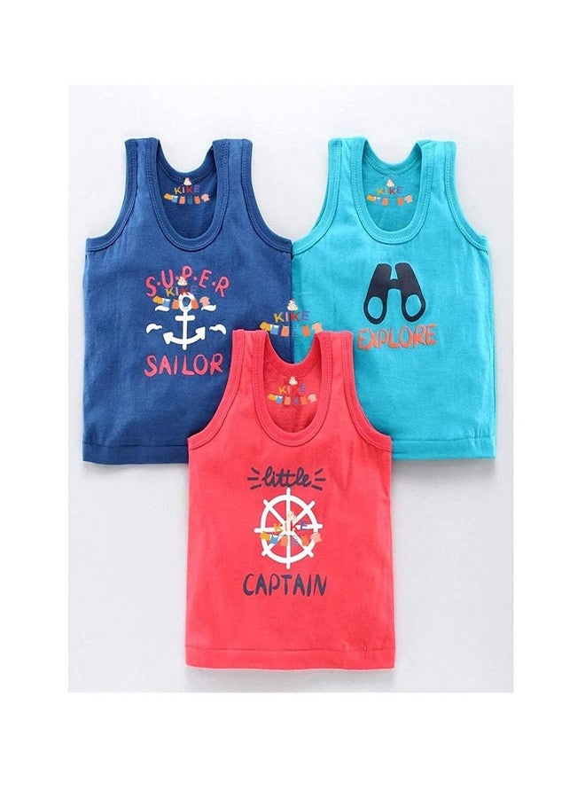 VIDHIKA New Born Boys Girls Soft Cotton Sleeveless Printed Baby Vest Inner Wear for Infants Undershirt Toddler Sando Baniyan for Kids Light Multicolor Pack of 6 (Dark, 12-18 Months) - Image 3