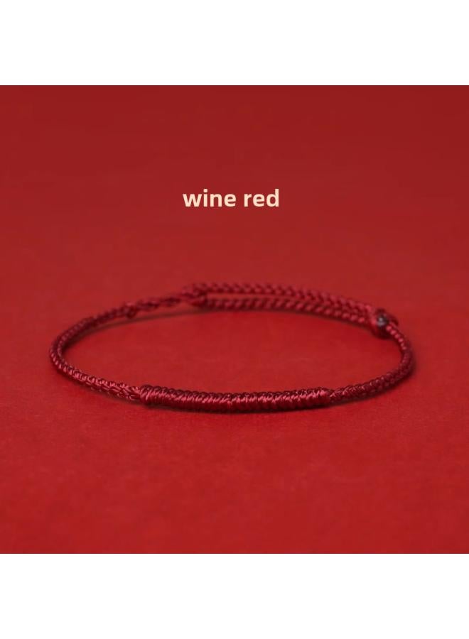 Rabbit Year Birth Year Red Rope Bracelet Female Couple Safety Anklet Hand-woven Diamond Knot Bracelet Men's Gift 