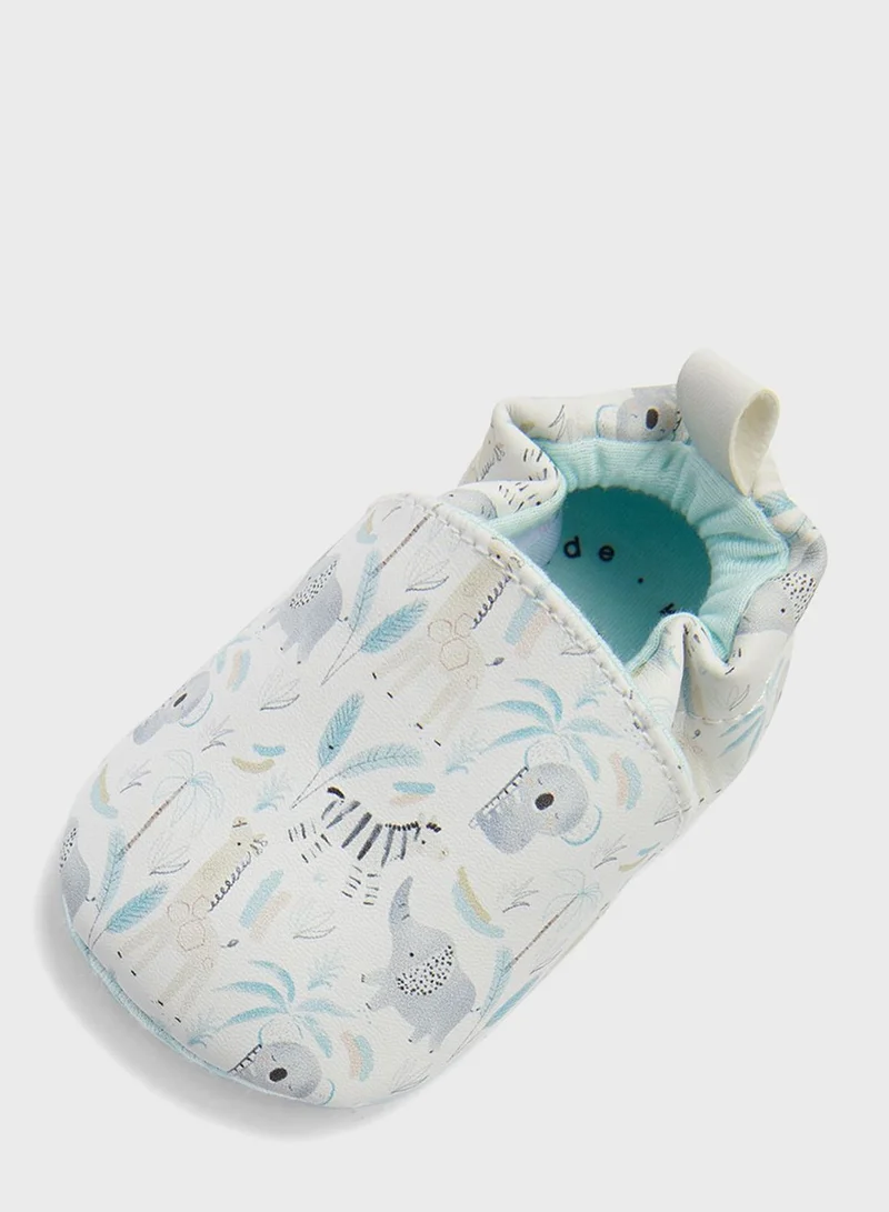 mothercare Kids Aop Safari Print Bedroom Slippers