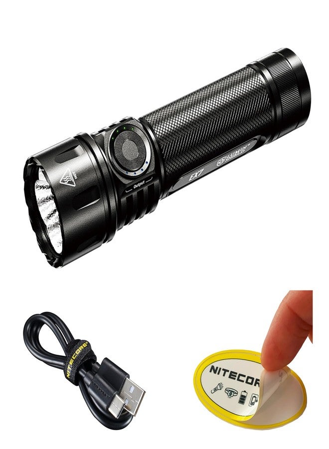 Nitecore EX7 6000 Lumen Flashlight - High Performance Rechargeable Torch with Spotlight, Floodlight, Mixed - USB-C Fast Charging, 546y Throw, Magnetic Tailcap, IP68 Waterproof - Image 1
