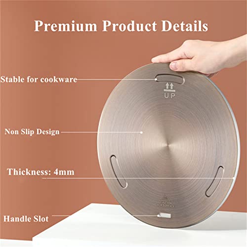 Beswarmy Heat Diffuser Plate for Gas Stove, Beswarmy Induction Cooktop Adapter Plate with Removable Handle, Heat Conduction Induction Plate Adapter 7.9inch - Image 4