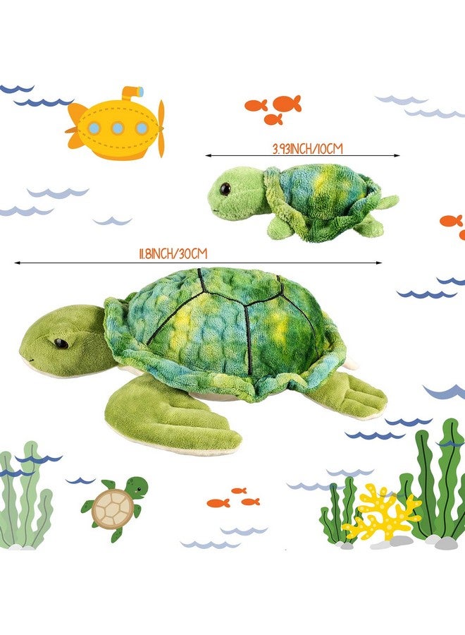 Aoriher 5 Pieces Plush Turtle Set 12 Inch Stuffed Sea Turtle Mom with 4 Little Plush Turtles Soft Plush Stuffed Animal Toys Tortoise Hugging for Birthday Party Favors Easter, Christmas (Cute Style) - Image 2