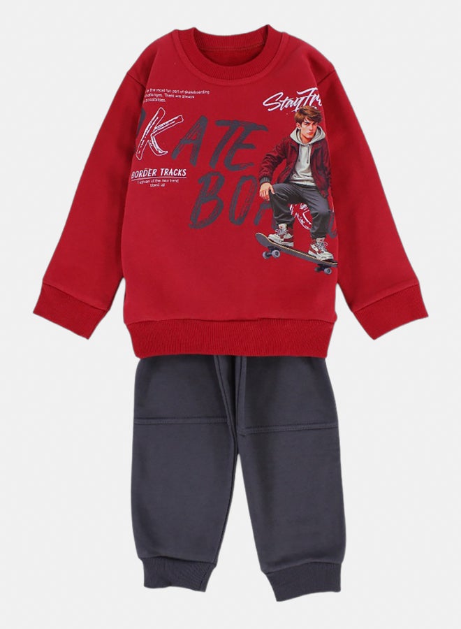 دريم طقم بيجامة أولادي قطن بطبعة تزلج على اللوح - Image 1