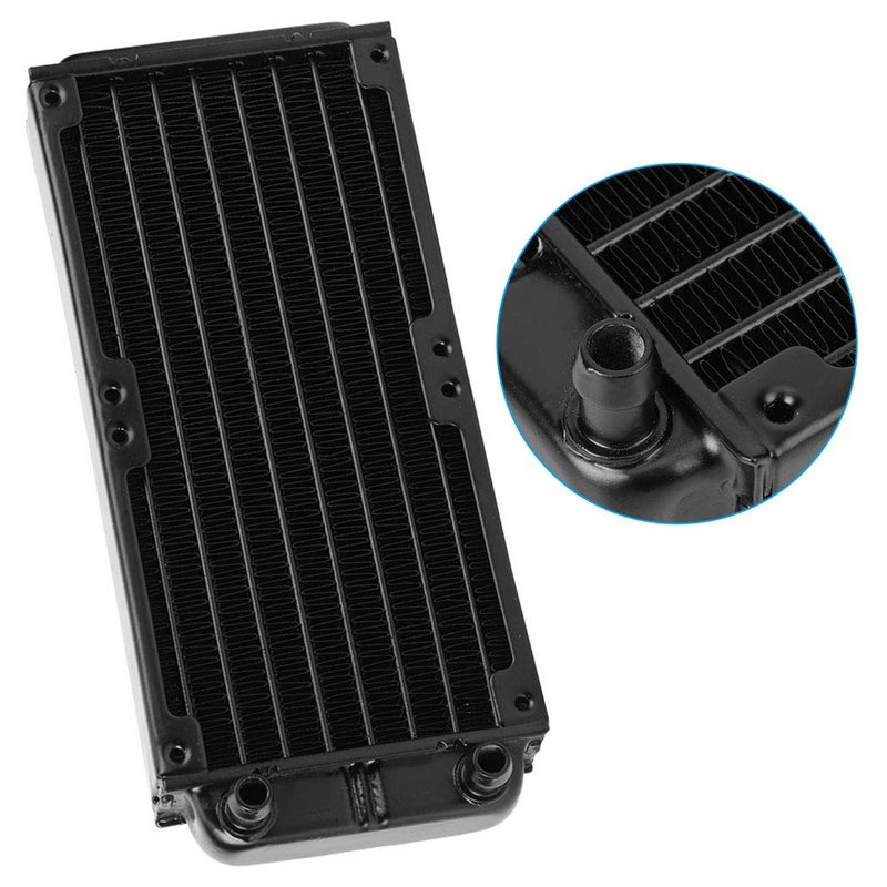 CPU Cooler Heat Sink with 8 Flat Tubes, Aluminum Black Water Cooling Radiator - High Safety, Vacuum Brazing, PC Heat Exchanger for DIY Computer Cooling System - Image 2