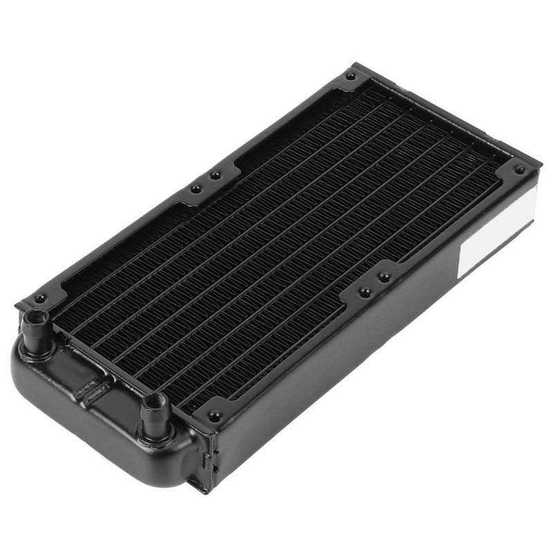 CPU Cooler Heat Sink with 8 Flat Tubes, Aluminum Black Water Cooling Radiator - High Safety, Vacuum Brazing, PC Heat Exchanger for DIY Computer Cooling System - Image 1