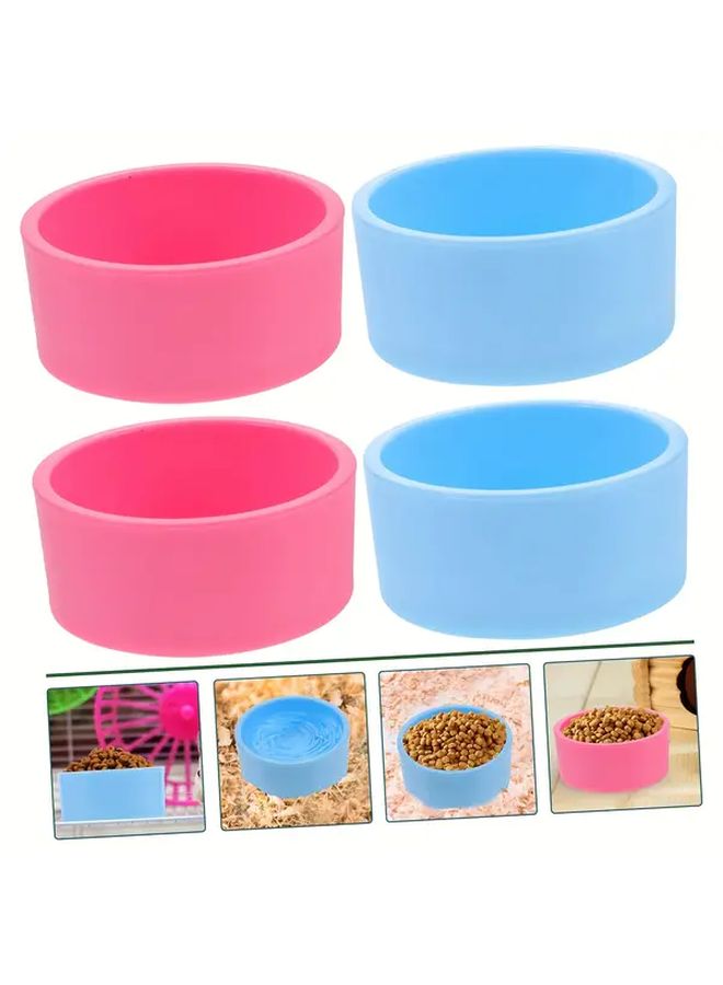 3pcs Pink Hamster Bowls Feeding Dishes Small Pet Food and Water Bowls for Guinea Pigs Chinchillas Easy Clean Durable Plastic - Image 2