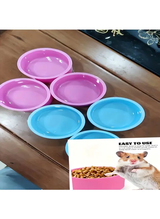 3pcs Pink Hamster Bowls Feeding Dishes Small Pet Food and Water Bowls for Guinea Pigs Chinchillas Easy Clean Durable Plastic - Image 1