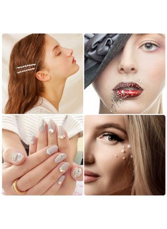 cridoz 2032 Pieces Self Adhesive Hair Gems And Hair Pearls Face Pearls And Jewels Stickers For Makeup Crafts Home Decor Scrapbooking Embellishments 7 Sizes 3Mm/4Mm/5Mm/6Mm/8Mm/10Mm/12Mm  - Image 2